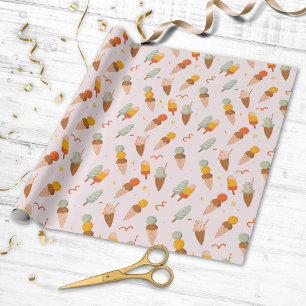 Cute Summer Ice Cream Pattern Wrapping Paper