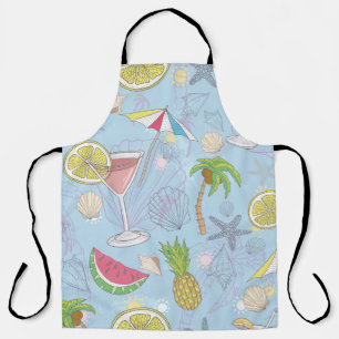 Cute summer illustration pattern with watermelon, apron