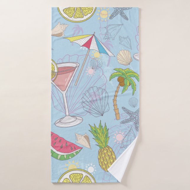 Cute summer illustration pattern with watermelon,  bath towel (Bath Towel)