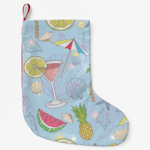 Cute summer illustration pattern with watermelon, small christmas stocking