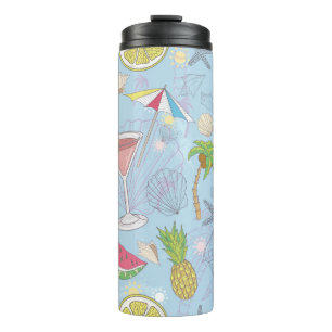 Cute summer illustration pattern with watermelon,  thermal tumbler