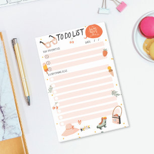 Cute Summer Illustration To Do List Checklist Post-it Notes