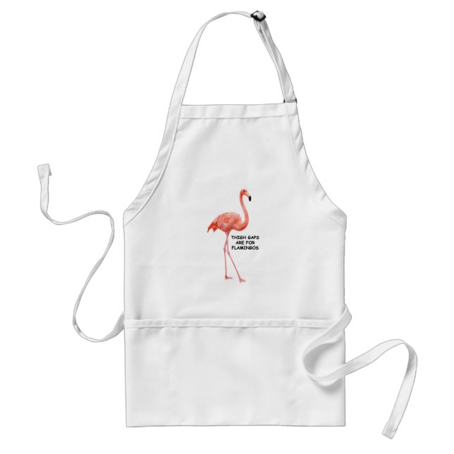 Cute Summer Inspirational Pink Flamingo Adult Apron (Front)