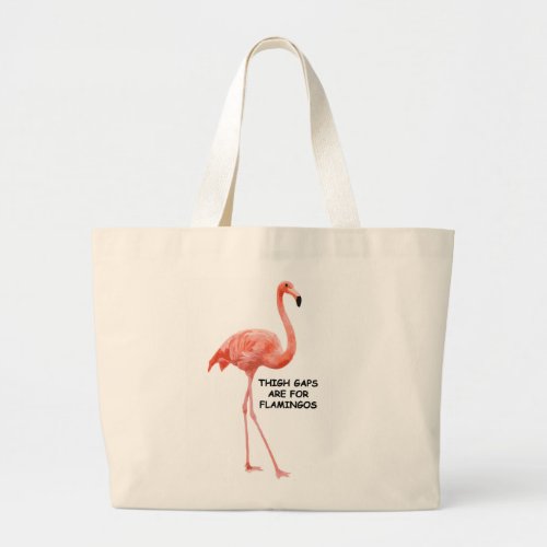 Cute Summer Inspirational Pink Flamingo Large Tote Bag