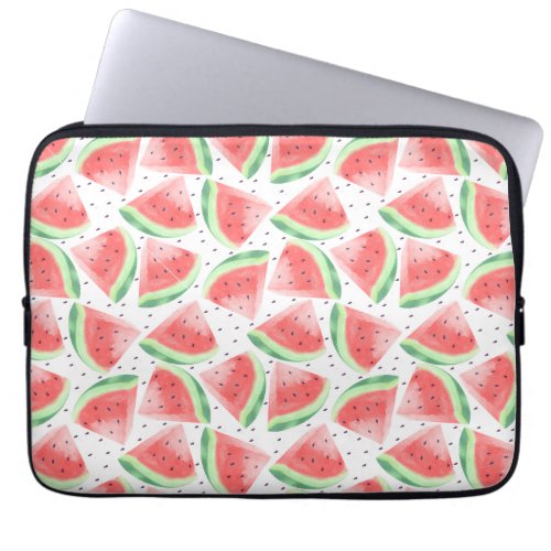 Cute Summer Kawaii Watercolor Watermelon Laptop Sleeve
