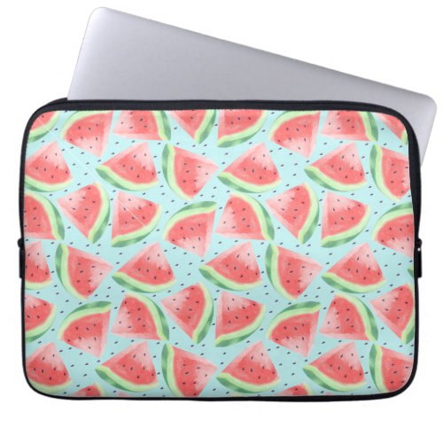 Cute Summer Kawaii Watercolor Watermelon Laptop Sleeve