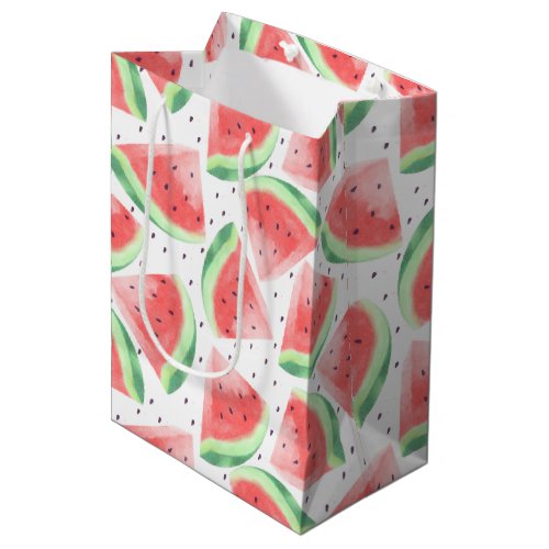 Cute Summer Kawaii Watercolor Watermelon Medium Gift Bag