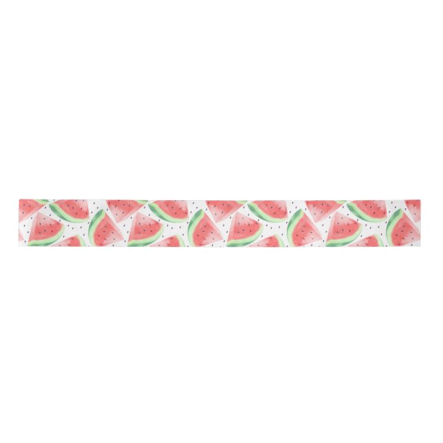 Cute Summer Kawaii Watercolor Watermelon Satin Ribbon (Front)