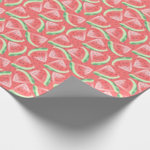 Cute Summer Kawaii Watercolor Watermelon Wrapping Paper