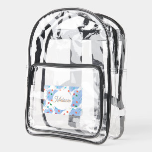 Cute Summer Kites Name Clear Backpack