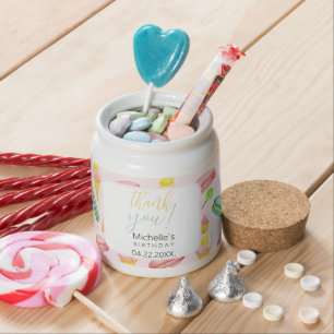 Cute Summer Party Watercolor Illustration Pattern Candy Jar