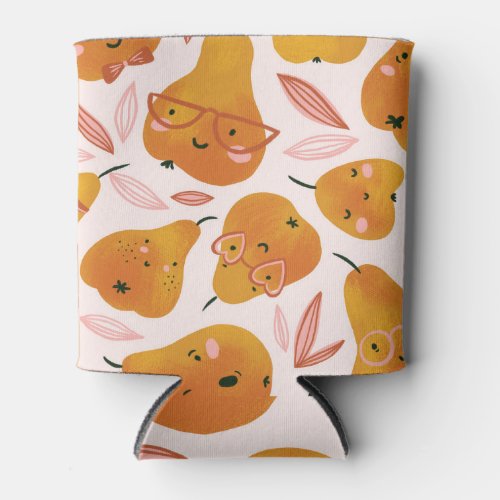 Cute summer pattern with orange pears can cooler