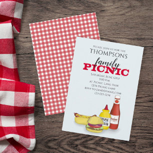 Cute Summer Picnic Trendy Cookout Whimsical Invitation
