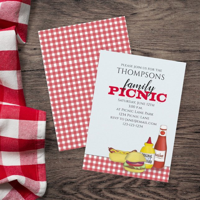 Cute Summer Picnic Trendy Cookout Whimsical Invitation (Creator Uploaded)