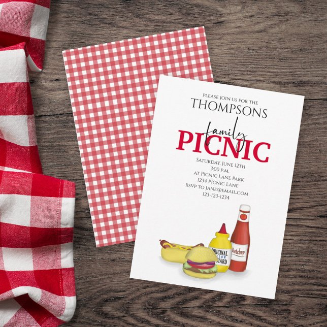 Cute Summer Picnic Trendy Cookout Whimsical Invitation (Creator Uploaded)