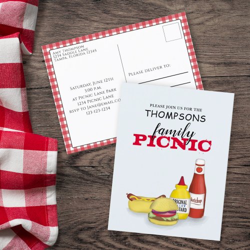 Cute Summer Picnic Trendy Cookout Whimsical  Postcard