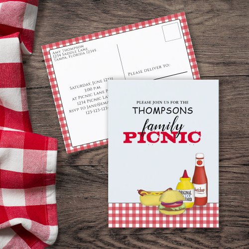 Cute Summer Picnic Trendy Cookout Whimsical Postcard