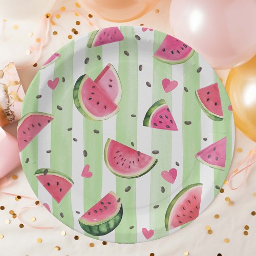 Cute Summer Pink Watermelon Adorable Fruit  Paper Plates