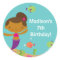 Cute Summer Pool Mermaid Birthday Sticker