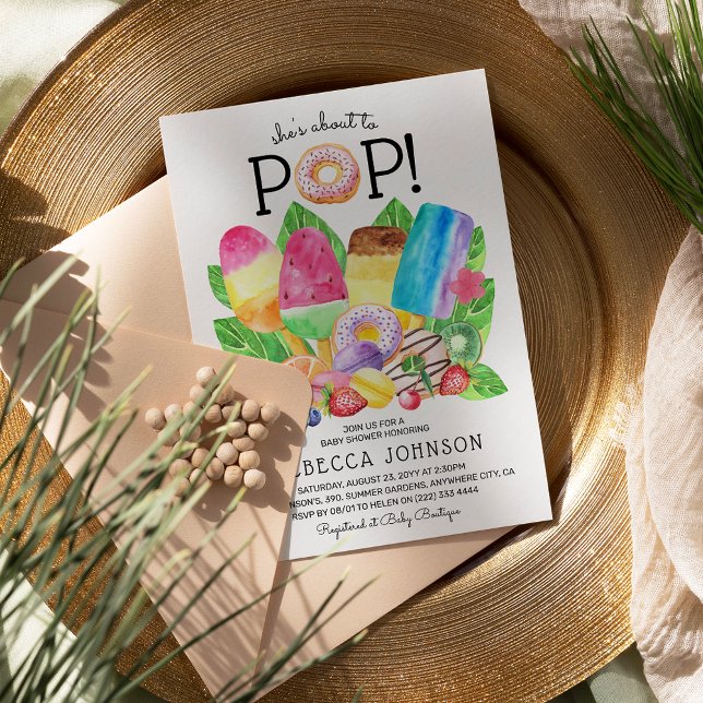 Cute Summer Popsicle & Sweet Treats Baby Shower Invitation (Creator Uploaded)