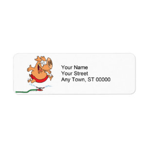 cute summer sprinkler piggy pig label