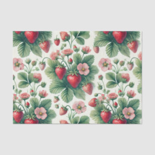 Cute summer strawberries decoupage tissue paper