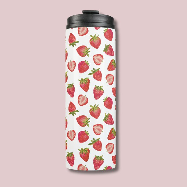 Cute summer strawberry pattern thermal tumbler (Strawberry Pattern thermal tumbler)