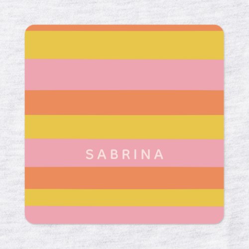 Cute Summer Stripes in Pink Yellow Orange Labels