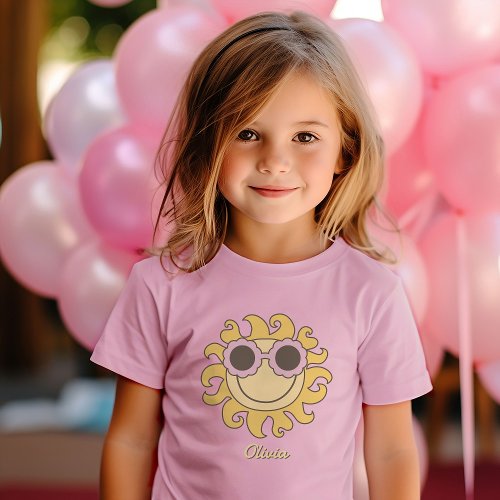 Cute Summer Sun with Groovy Shades Sunglasses Toddler T_shirt