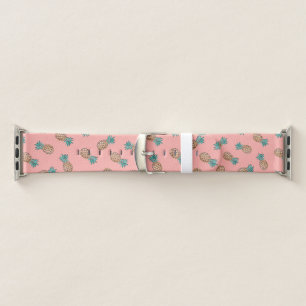 cute summer tropical faux gold pineapple pattern apple watch band