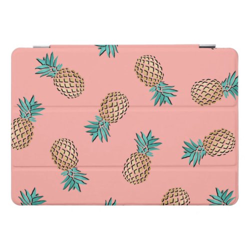 cute summer tropical faux gold pineapple pattern iPad pro cover