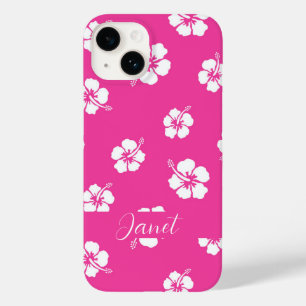 Cute Summer Tropical Hibiscus flower Pink Case-Mate iPhone 14 Case