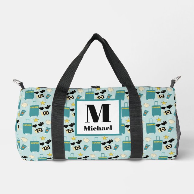 Cute Summer Vacation Elements Duffle Bag (Front)