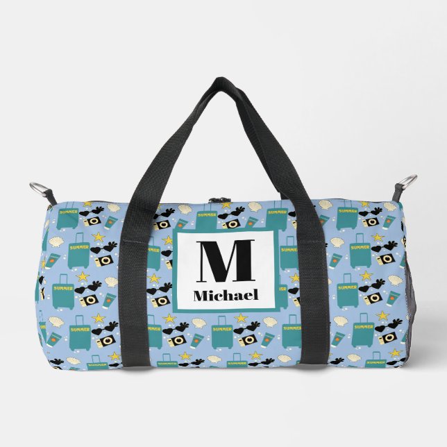 Cute Summer Vacation Elements Duffle Bag (Front)