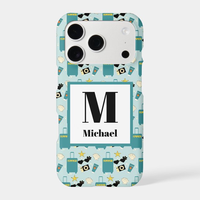 Cute Summer Vacation Elements iPhone Case (Back)