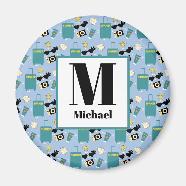 Cute Summer Vacation Elements Magnet (Front)