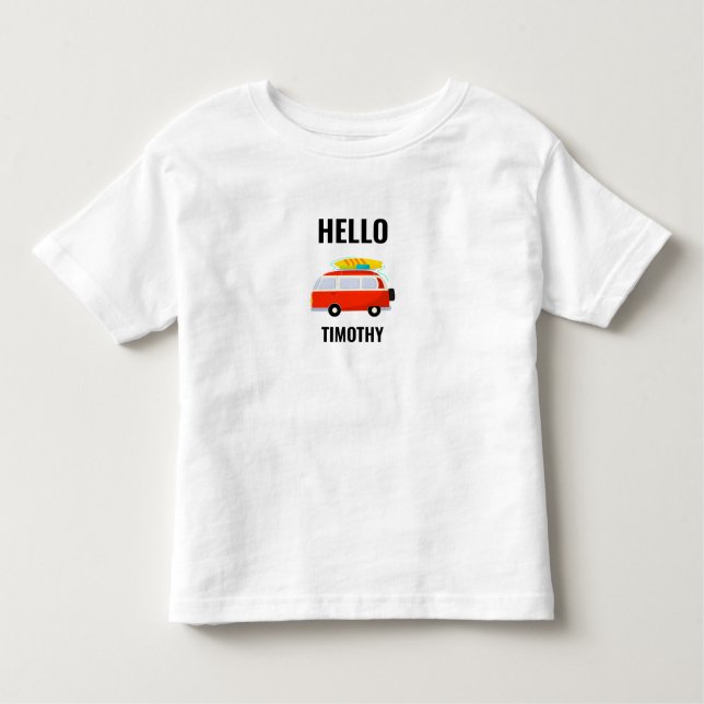 Cute summer van greetings template toddler t-shirt (Front)