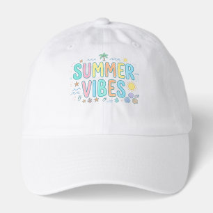 Cute  Summer Vibes Groovy Beach Graphic T-Shirt Hat