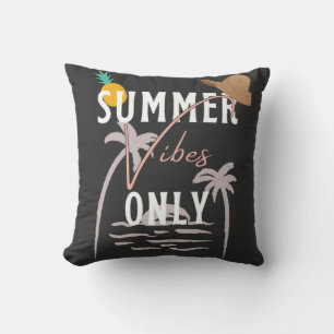 Cute Summer Vibes Only Beach Throw Pillow