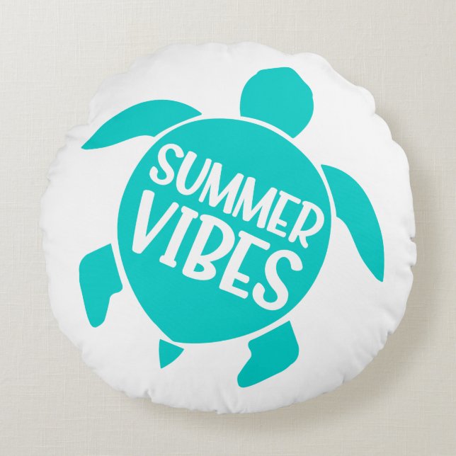 Cute Summer Vibes Round Pillow (Front)