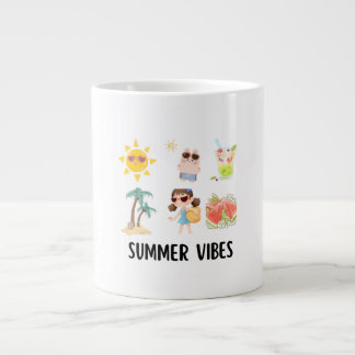 cute summer vibes shirt for kids. giant coffee mug