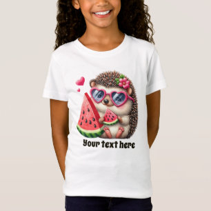 Cute Summer watermelon hedgehog customizable T-Shirt