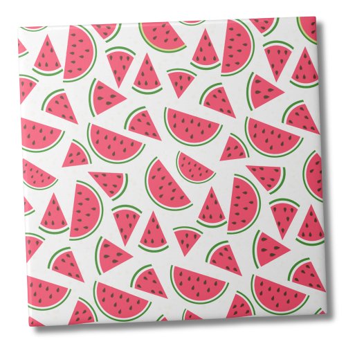 Cute Summer Watermelon Pattern Ceramic Tile