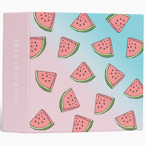 Cute summer watermelon pattern pastel pink  blue 3 ring binder