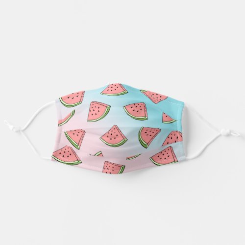 Cute summer watermelon pattern pastel pink  blue adult cloth face mask