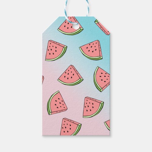 Cute summer watermelon pattern pastel pink  blue gift tags