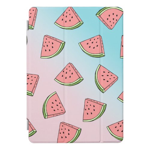 Cute summer watermelon pattern pastel pink  blue iPad pro cover