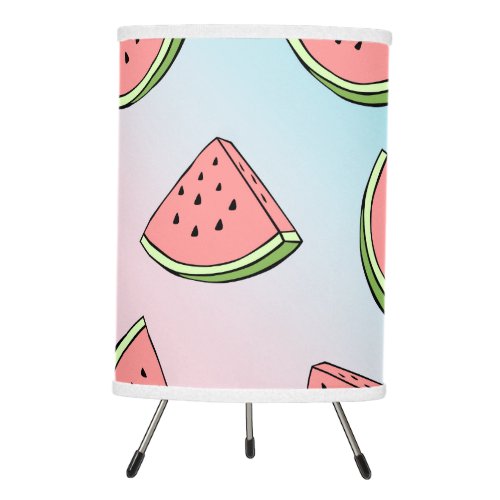 Cute summer watermelon pattern pastel pink  blue tripod lamp