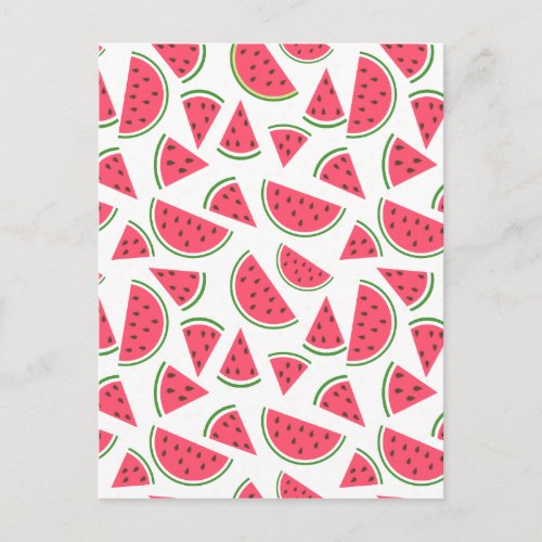Cute Summer Watermelon Pattern Postcard