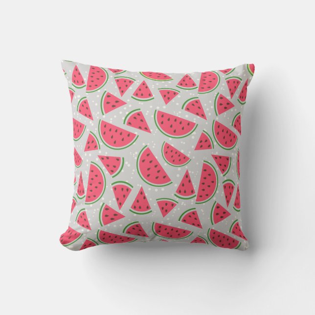 Cute Summer Watermelon Pattern Throw Pillow (Front)